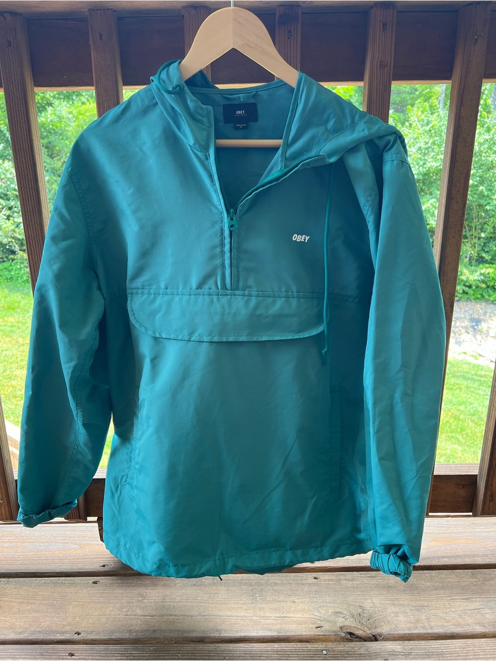 Obey Teal Pullover Anorak